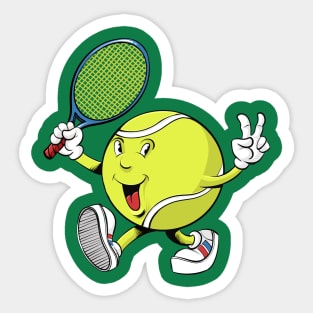 Tennis Ball Mascot Sticker